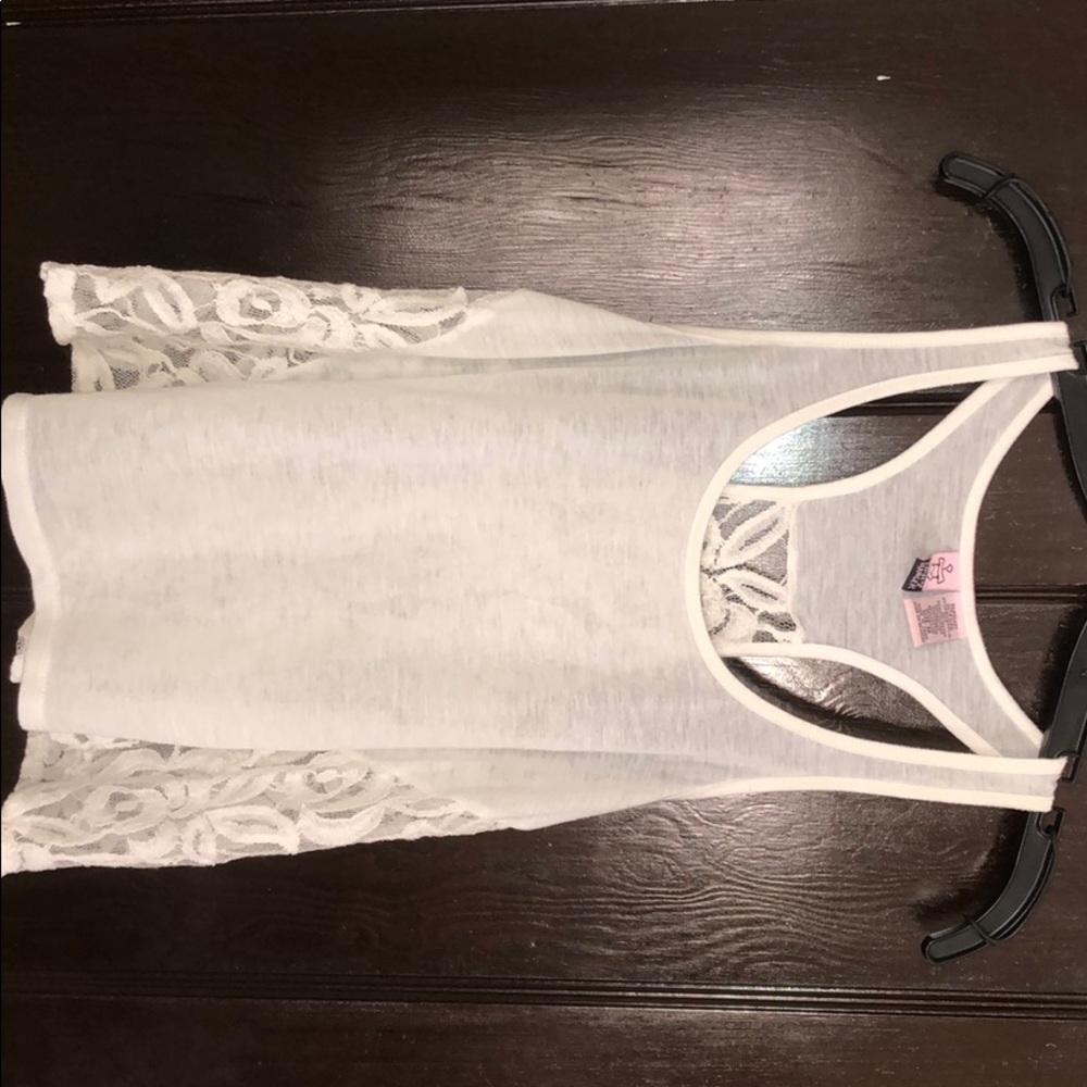 White lace tank top, Love on a Hanger, size Medium